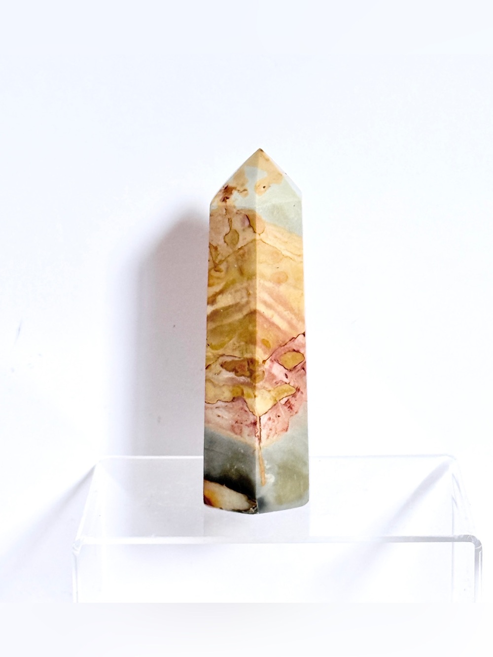 Polychrome Jasper Tower Obelisk – 6 Sided Polished Crystal Point 4.5” 213g